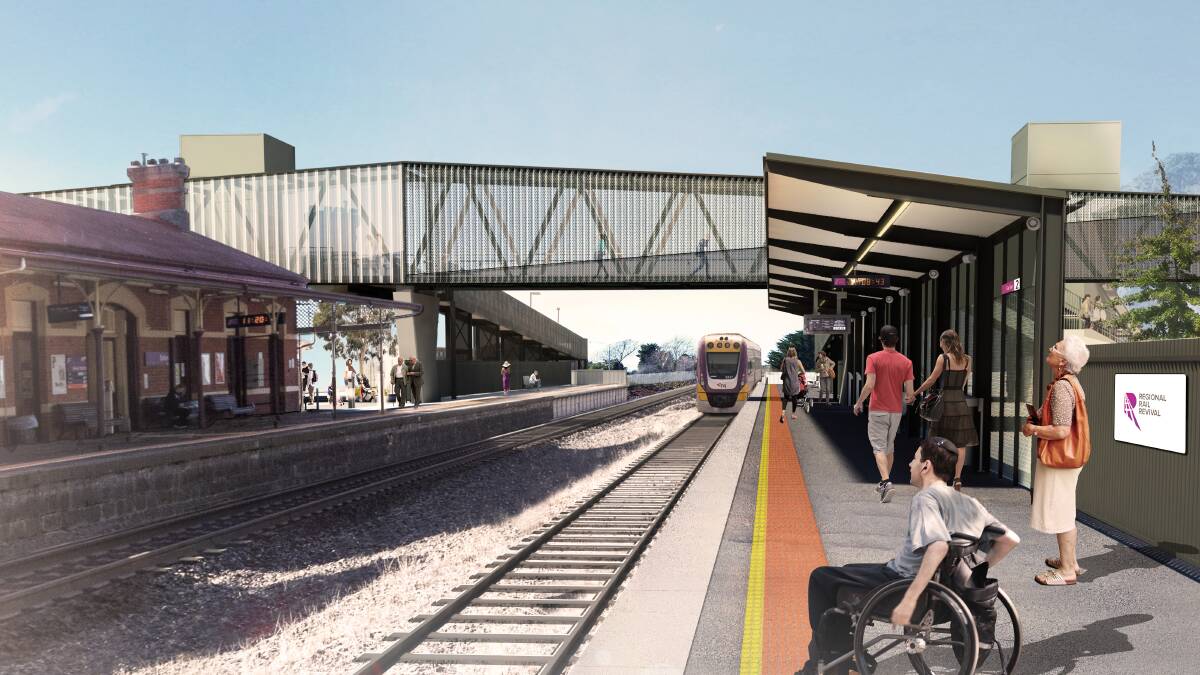 Ballan's second platform will be accessed by a pedestrian overpass as well as a lift. Picture: Supplied 