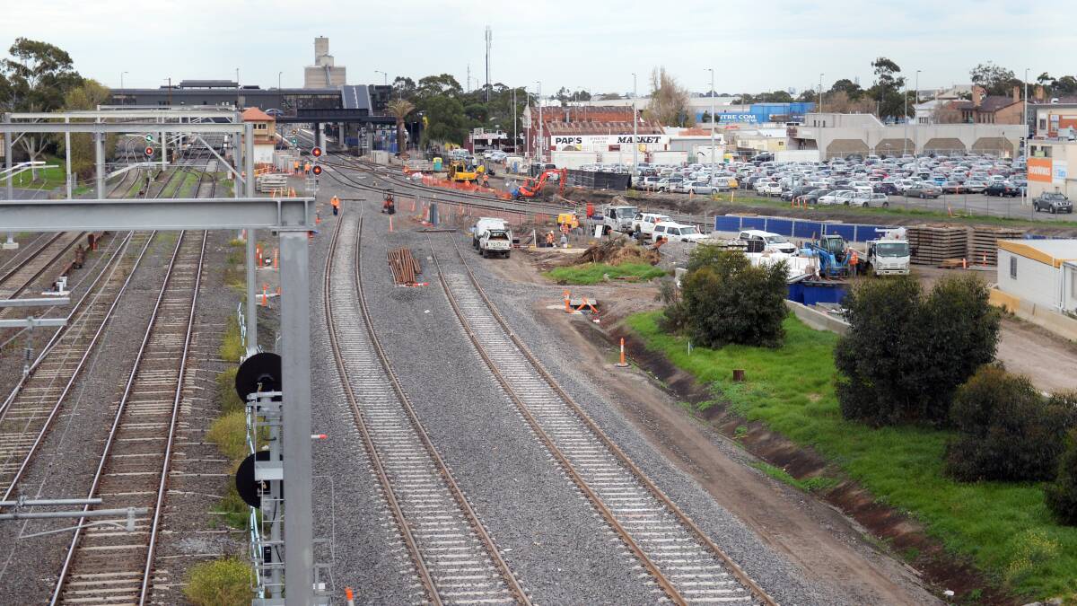 Works being undertaken at Sunshine Station in 2014. 
