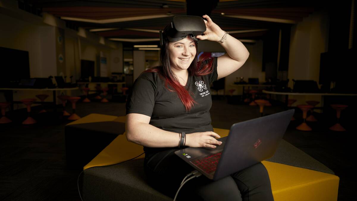 Backing Ballarat thinkers: Game developer Casey Thomas is hoping a $100,000 state government investment will help to foster the city's startup culture while also assisting with the launch of her game, Drone Legion. Picture: Luka Kauzlaric 