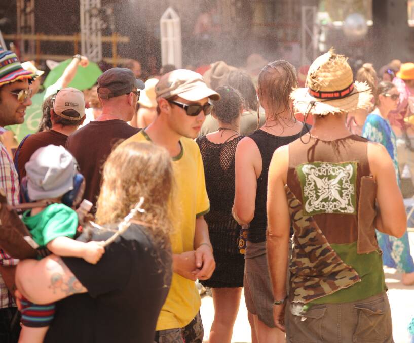 Defense: Rainbow Serpent Festival punters have given their support to the festival which received harsh criticism from police on Thursday.  Picture: Justin Whitelock.