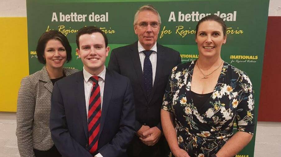 NATIONALS: Jo Armstrong (right) with fellow Western Victoria candidate Andrew Black (front left) and Lowan MP Emma Kealy and state party leader Peter Walsh. Picture: FACEBOOK/EMMA KEALY  