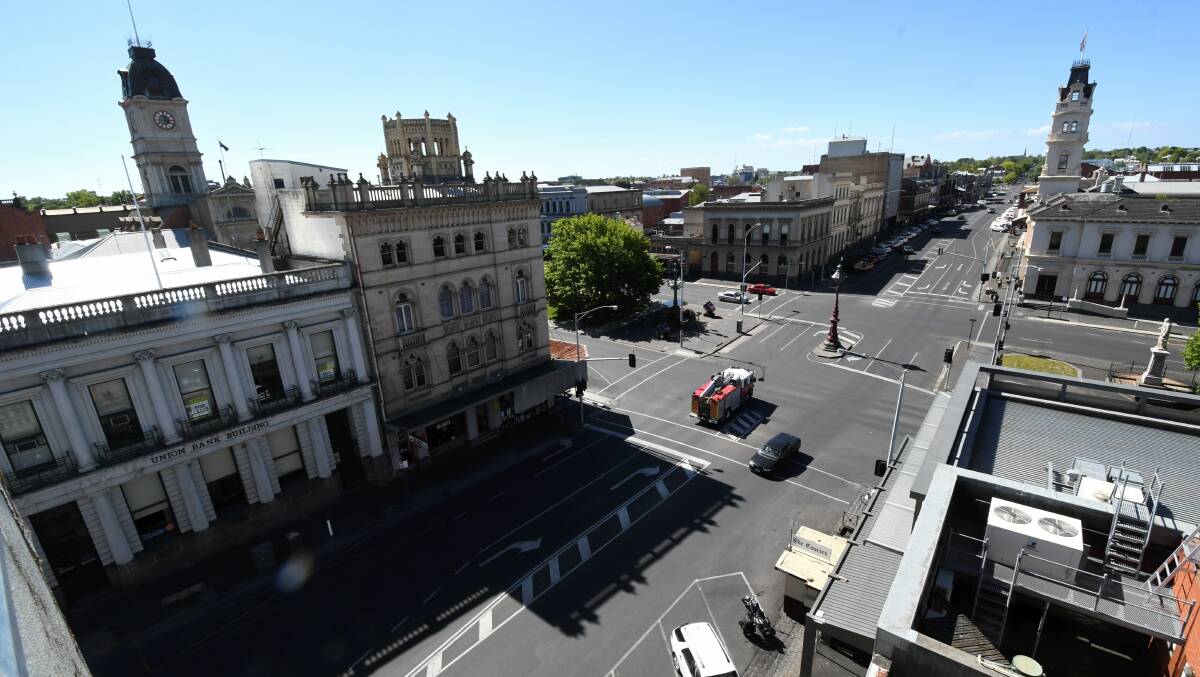 View of Lydiard Street from atop Eureka House. Picture: Lachlan Bence 