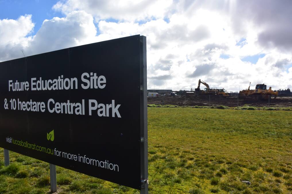 Construction on the potential school site has begun to prepare for a future sale. 