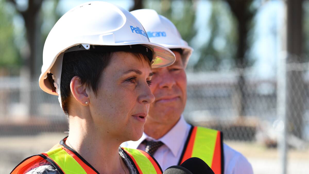 Regional Development Minister Jaala Pulford at the Ballarat Station Precinct sod turn in November. Picture: Kate Healy 