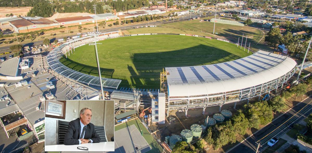 Taking over: North Ballarat Football Club chairman John Nevett (pictured) believes the compulsury acquisition of the Eureka Stadium precinct will allow the club to make savings across the board.   