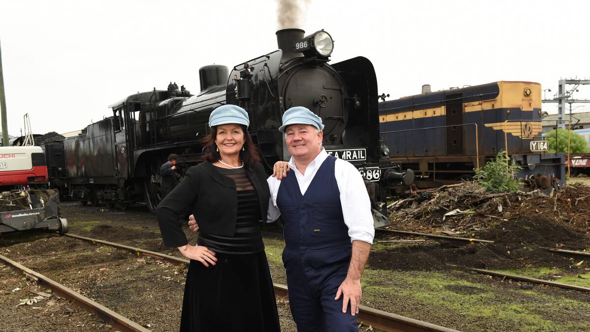 City of Ballarat and Melton City mayors Samantha McIntosh and Bob Turner at the launch of the Ballarat Rail Action Committee's push for Melton electrification funding on Thursday. Picture: Supplied   