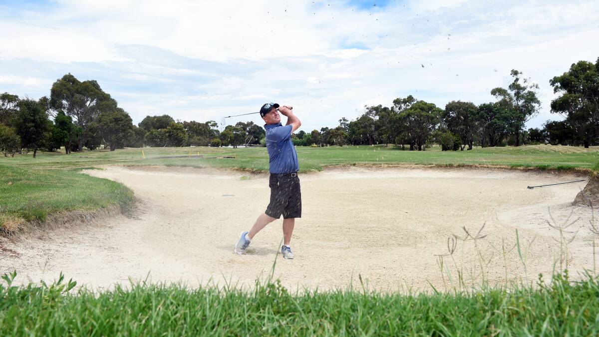  LOOKING GOOD: Midlands Golf Club head professional Michael Cooke in action. A block of land facing the course's 14th fairway will soon be transformed into a housing estate. Picture: Kate Healy 