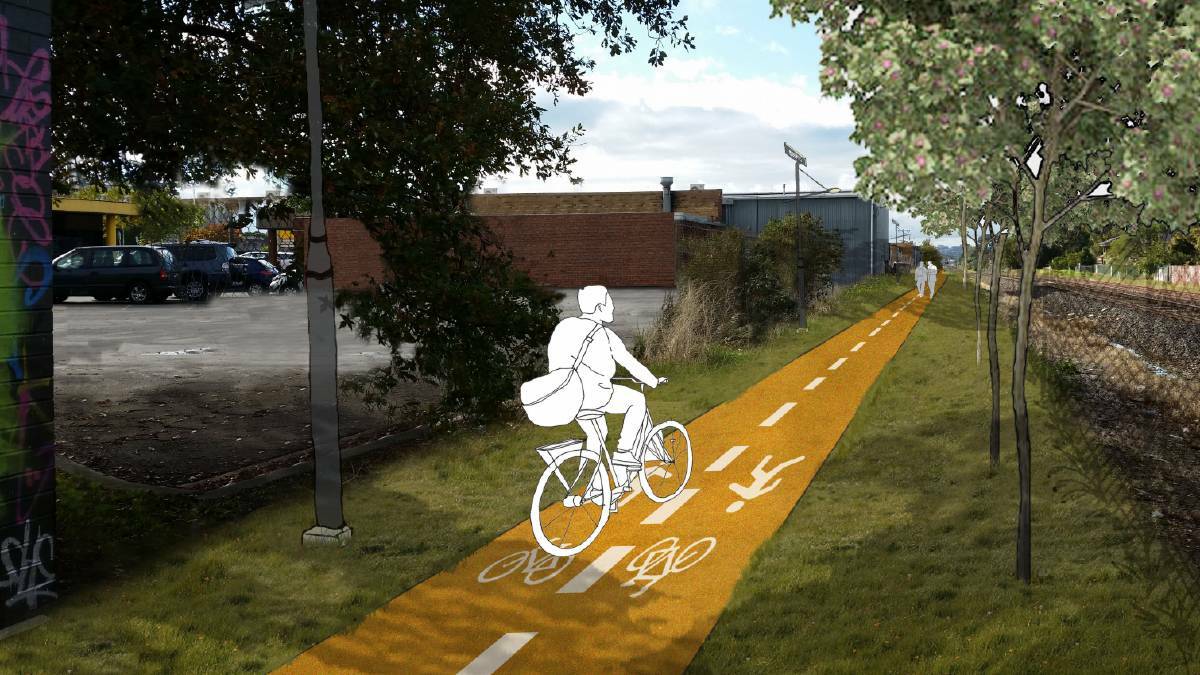 A proposed bike path near Howitt Street. 