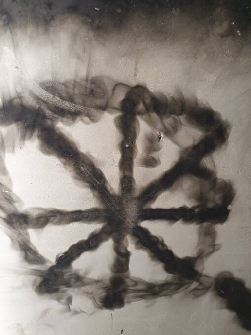 Protection: a 'demon trap' made in candle soot on a wall in south-west Victoria. Picture: Dr David Waldron.