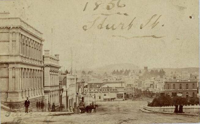Early days: 1856, this image shows the Bryce and Chalmers building at the bottom of Sturt Street. By 1890 it was gone.