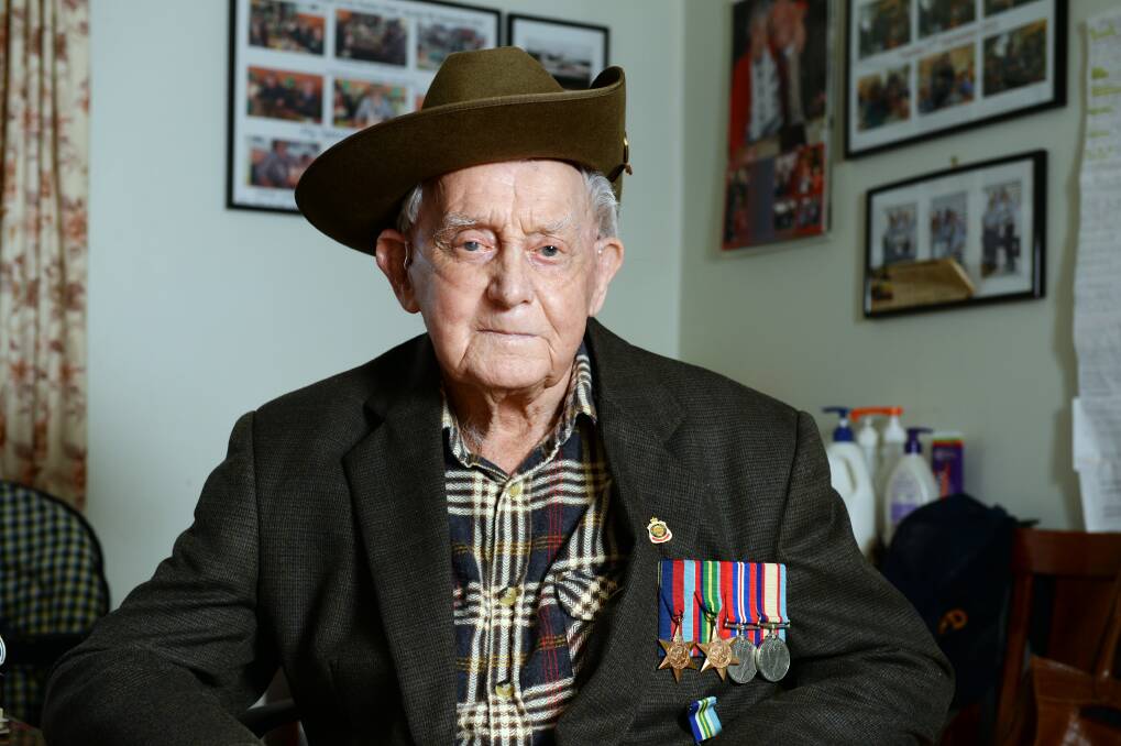 The gunner: Mark Carroll was in the 4th Australian Field Regiment fighting in New Guinea and Bougainville during World War II. Picture: Kate Healy.
