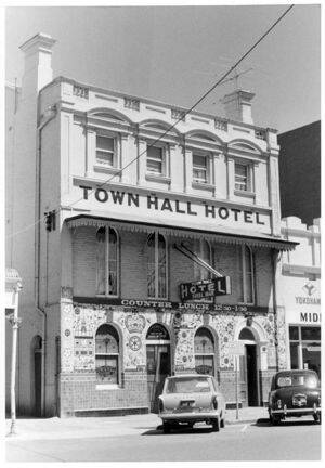 Happier times: The Town Hall Hotel in the 1960s, long before the realignment of Lydiard Street.