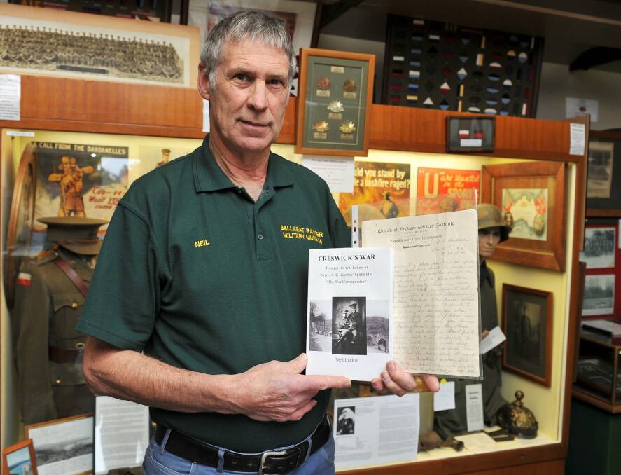 Creswick's War: retired Major Neil Leckie has written a book based on Gordon Spittle's letters home from WWI. Picture: Lachlan Bence.
