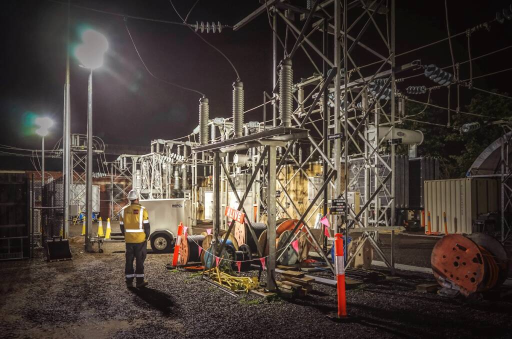 Testing: An REFCL unit being tested at night. Picture: Supplied.