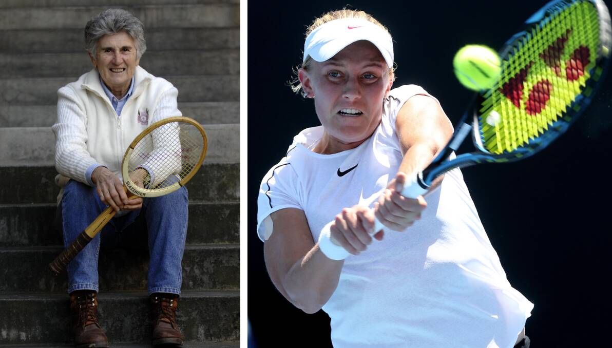Support: (Left) Judy Dalton, Grand Slam winner and president of the Fed Cup Federation; (right) Zoe Hives.