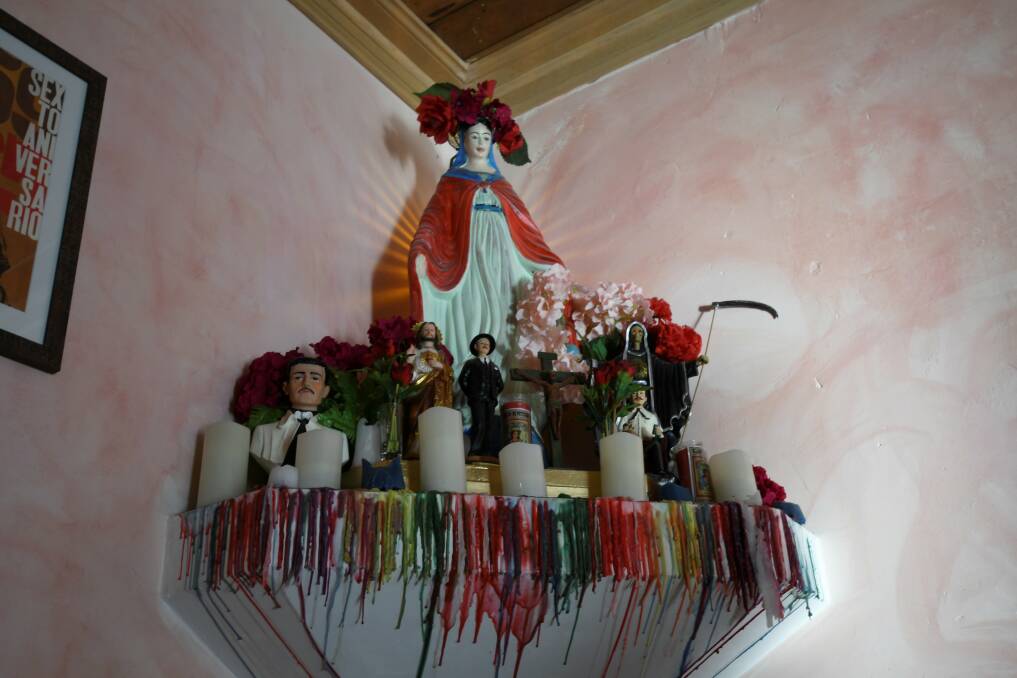 Altar: Idols and icons inside Pancho.