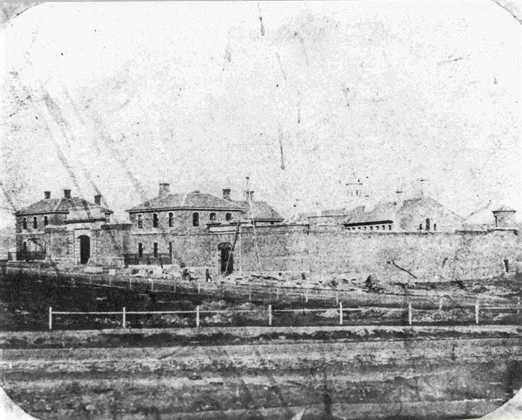 Substantial: The original gaol was constructed in the 1860s and demolished in the 1960s despite public outcry. Picture: Fed Uni Historical Collection.