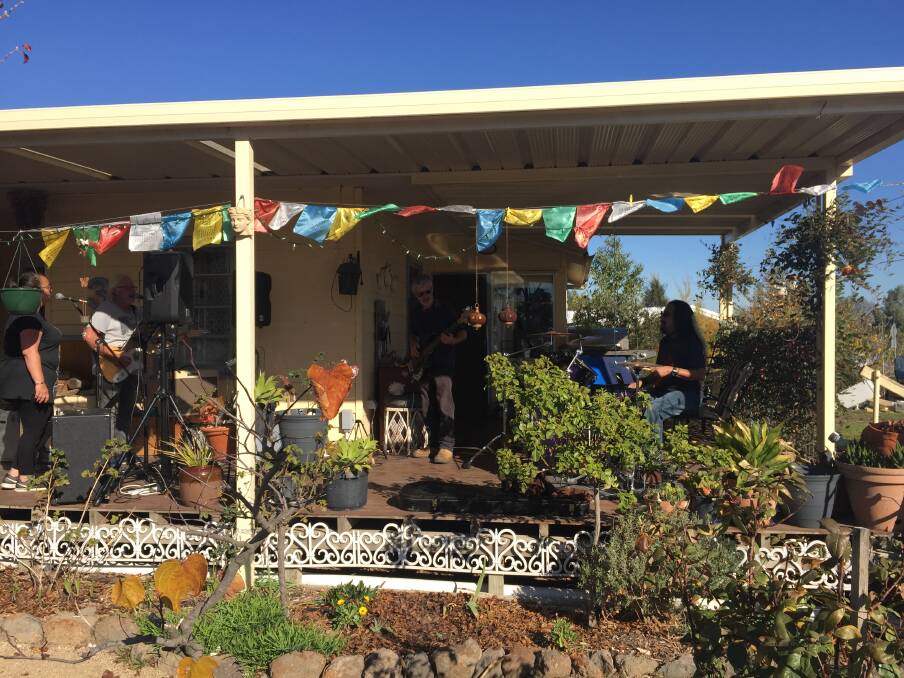 Clunes sounds: The band rehaesring for the voters' benefity in Clunes.