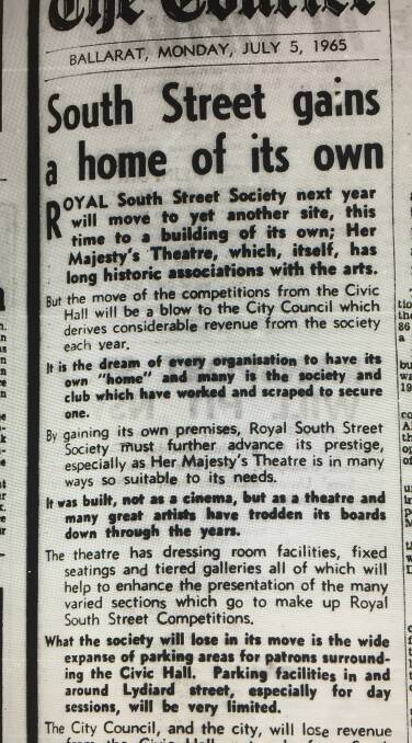 Short-lived: Royal South Street had its own home in Her Majesty's for just 20 years.
