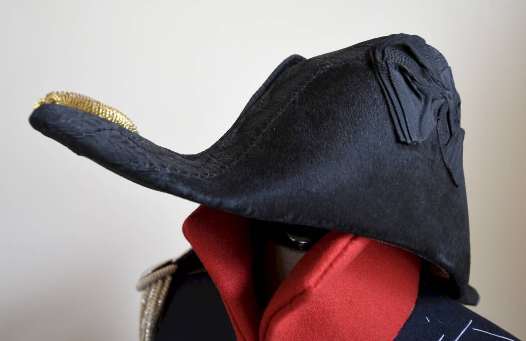 Cocked hat: this bicorne or cocked hat is awaiting the plumes of a swan.