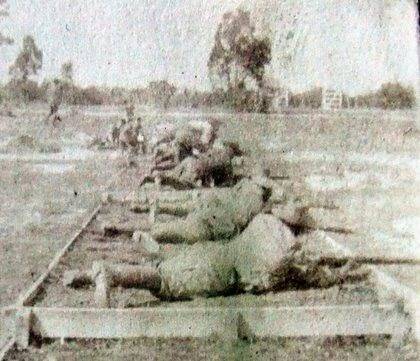 An historic site: Australian soldiers training at the Canadian Rifle range in 1916.