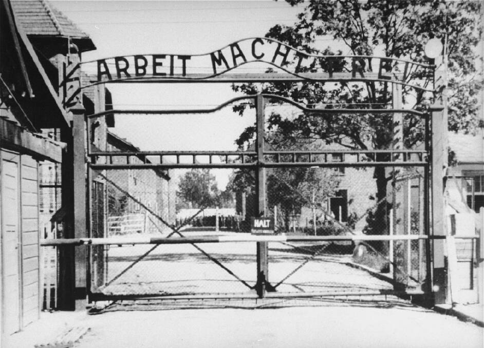 Gates of Auschwitz concentration camp.