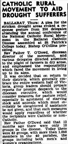  A newspaper article of the 1950s describing a meeting of the NCRM in Ballarat.