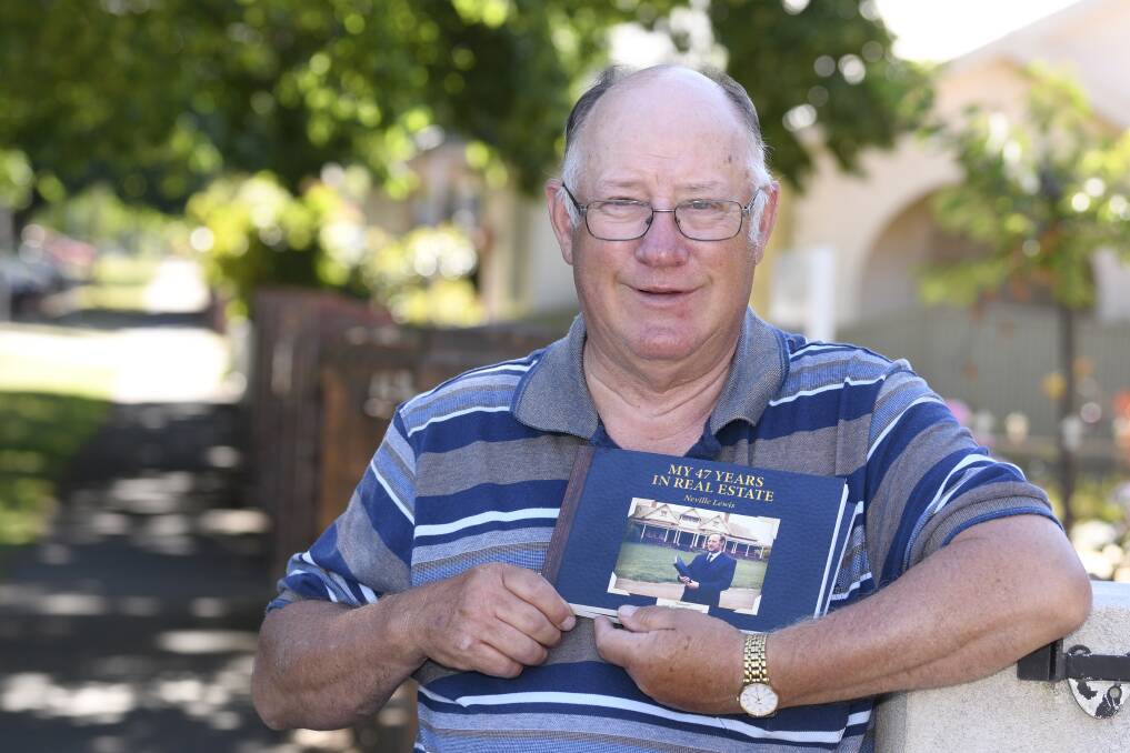 Half a century in real estate: Retired real estate agent Neville Lewis has written a book about changes in the industry. He's donating the profits to the 3BA Christmas Appeal. Picture: Lachlan Bence.