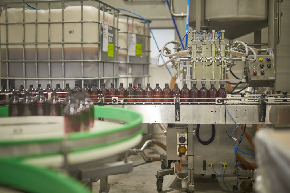 Pungent tonic: Capilano is a major producer of honey apple cider vinegar, and it is bottled in the Maryborough plant. Picture: Luka Kauzlaric.