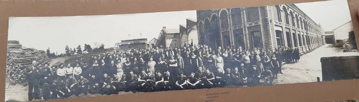 Panorama of the past: Sunnyside Mill workers of the 1930s. Picture: History of Mt Pleasant Facebook group.