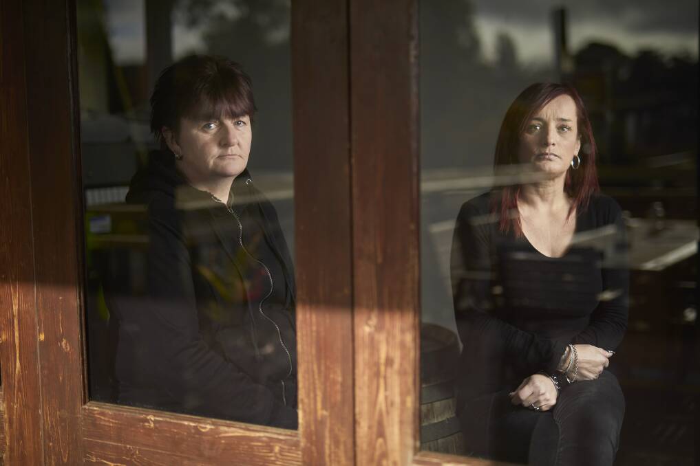 Insecurity: Deb Hewitt and Lisa Radnell are owed thousands of dollars in superannuation from their time at the Royal Mail, they say. Former staff at the now-closed pub have taken on the bistro at the Nerrina Tavern, opening on Saturday night. Picture: Luka Kauzlaric.