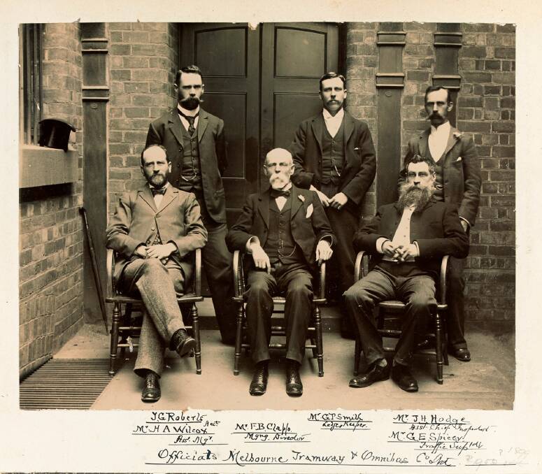 Small managerial team: The directors of the Melbourne Tramways and Omnibus Company in 1901. Roberts is at the back left.