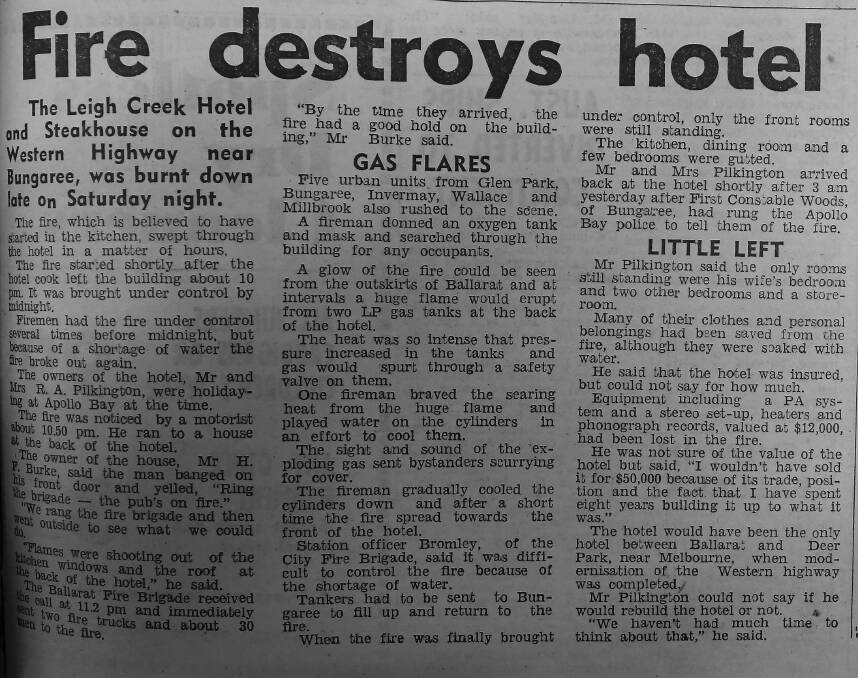From July 21, 1970: an account of the fire and the loss of the hotel.