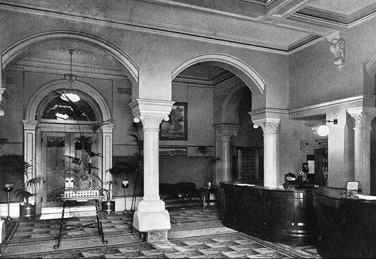 Reception: The interior of The Hotel Windsor in the early part of the 20th Century.