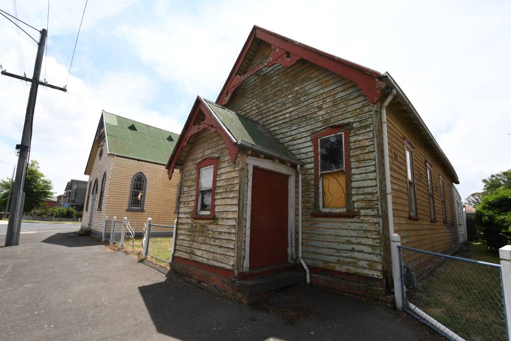 In need of preservation: locals are concerned for the future of the Jubilee Sunday School (foreground) and Church on Wendouree Parade opposite the lake. Picture: Lachlan Bence.