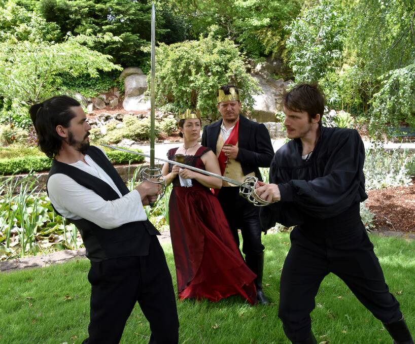 Fight to the death from Hamlet (L-R Ryan Ireland, Sorcha Breen, Matt Young and Luke Ingram.)