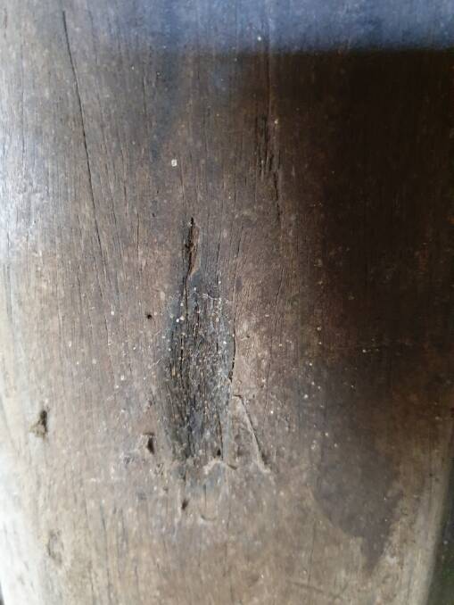 Animal ritual: another burn mark on horse stables in western Victoria. Picture: Dr David Waldron.