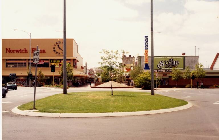 Makeover: Norwich Plaza and the Bridge Mall in the 1980s.