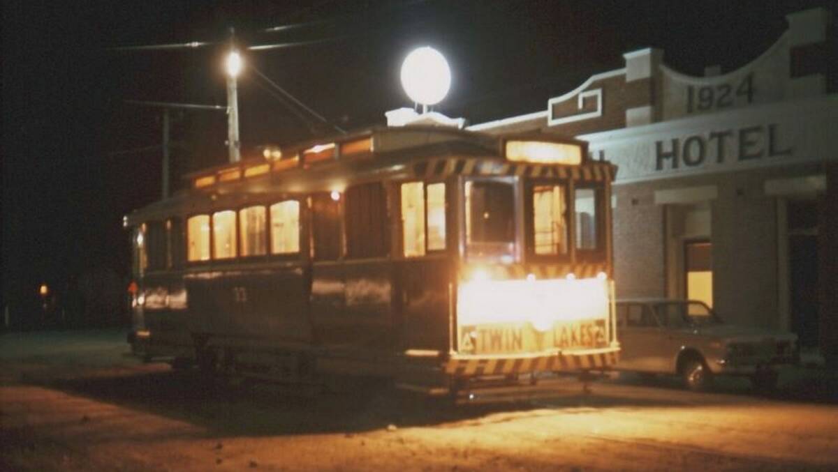 Terminus: a tram outside the Royal Mail Hotel in Sebastopol in the late 1960s. Picture: The Andrew Cook Collection.