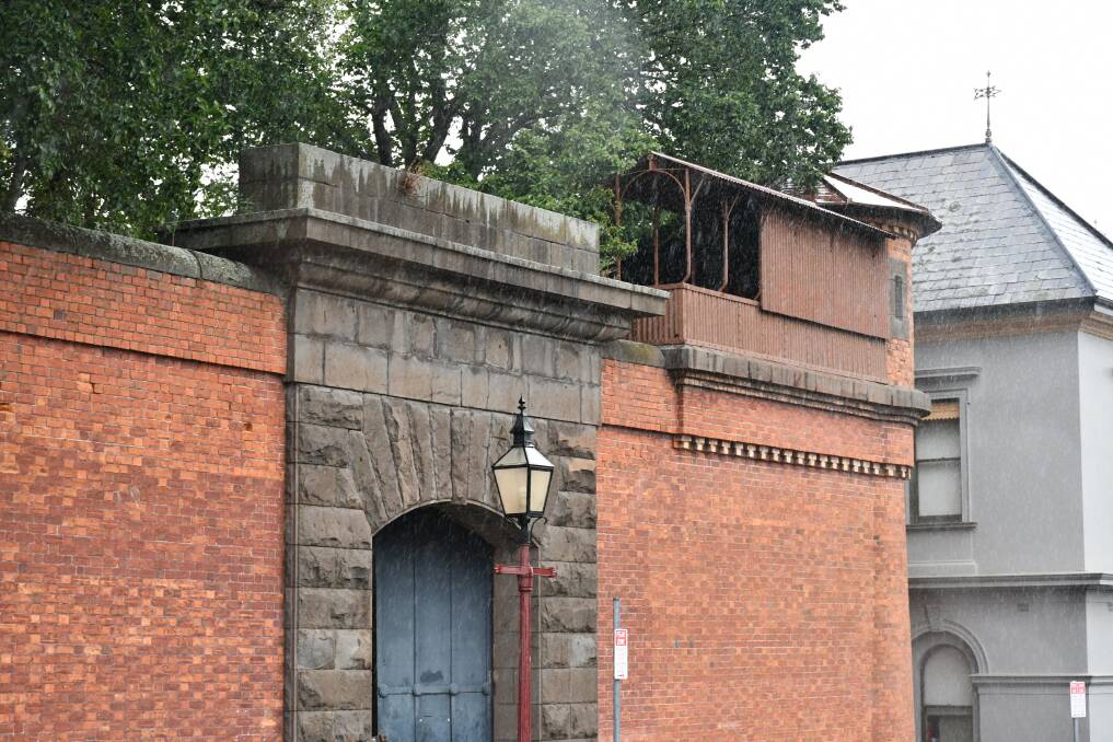 Damp and dark: The tunnel runs from the prison to the former Ballarat Supreme Courthouse (grey building).