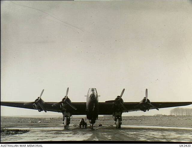 Frontal view of Handley Page Halifax bomber. Picture: AWM.
