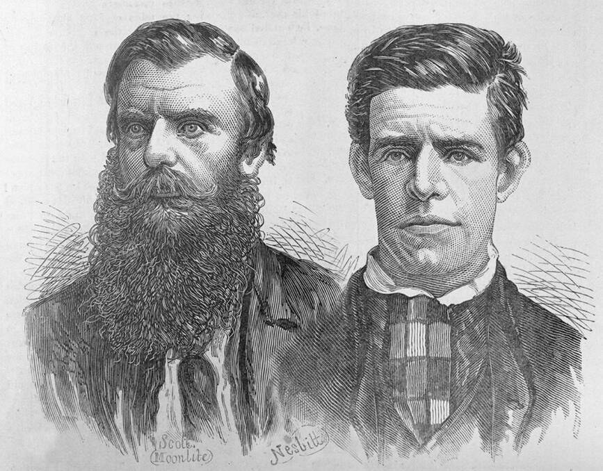 Desperate: 'Captain Moonlite' and his protege (some argue lover) James Nesbitt. Scott was hanged following a shootout in 1879, where Nesbitt and a police officer were killed.