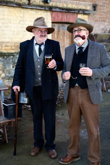 Dead men: Max Cullen (Lawson) and Warren Fahey (Paterson) in Dead Men Talking. Picture: Phil Blatch.