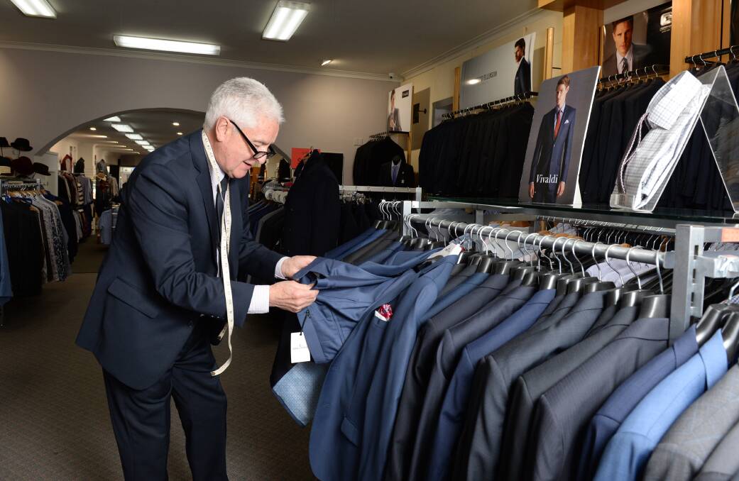 Change is constant: Bernie Franklin says he once considered Chinese imported cloth inferior, but no more. Suits today are hard-wearing and still fashionable he says. Picture: Kate Healy.