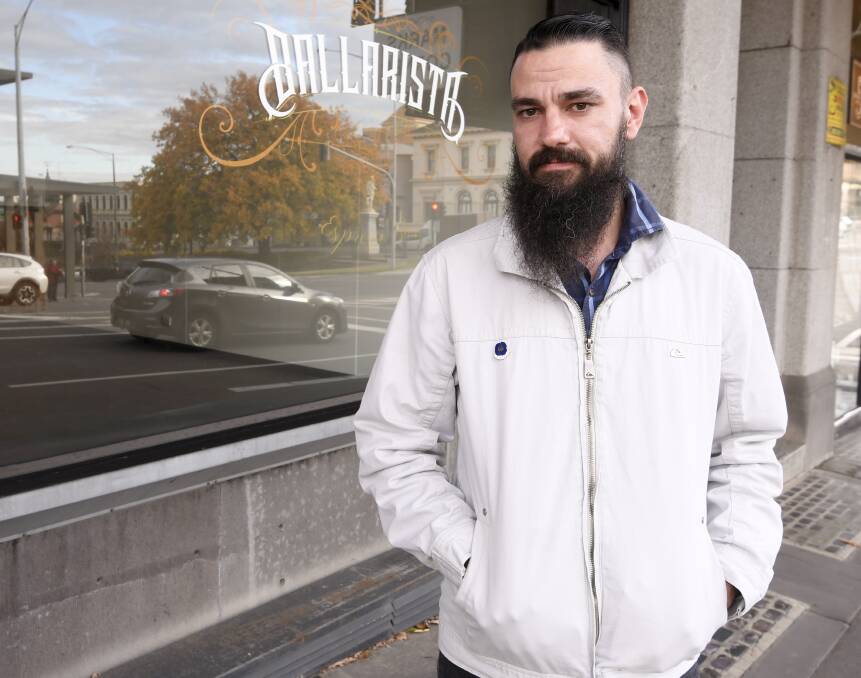 Unpaid and unhappy: Former Ballarista employee Darren Horsley says the cafe owes him $18,000 in wages and entitlements. Picture: Lachlan Bence.