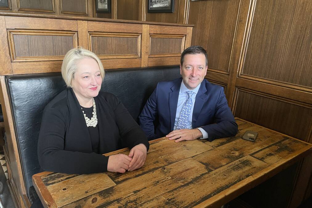 Arrogance and secrecy: State opposition leader Matthew Guy and member for Ripon Louise Staley says the nature of politics has changed in Australia. Picture: Caleb Cluff.