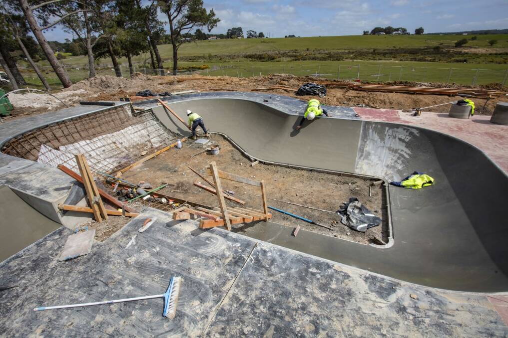 Nearing completion: the Snake Valley skate park is the end result of five years of hard work.