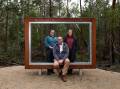 A framed view: Parks Victoria chief ranger for Ballarat Siobhan Rogan, with David Hay and Heidi Mikulic of Thomson Hay Landscape Architects. Picture: Adam Trafford.