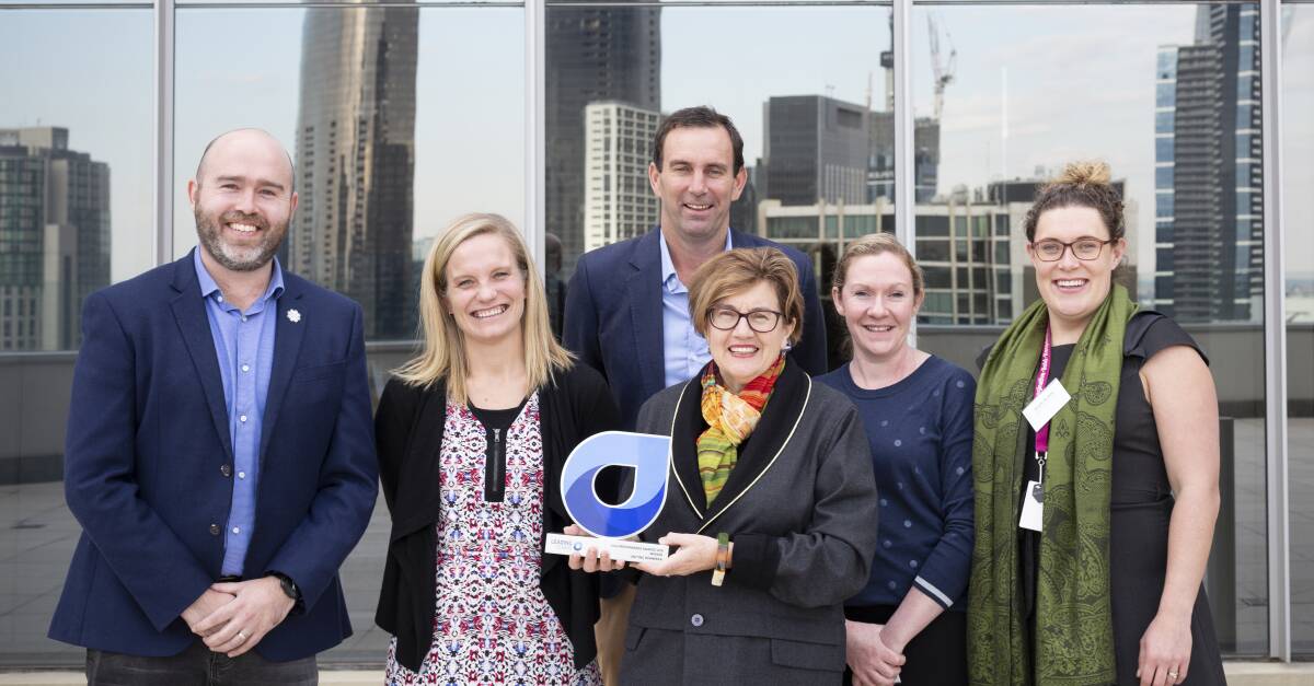 PROUD: Uniting Wimmera's Josh Koenig, Louise Netherway, Daniel Healy, Wendy Sturgess, Meredith Knoop and Adele Rohde with the high performing team award. Picture: CONTRIBUTED  