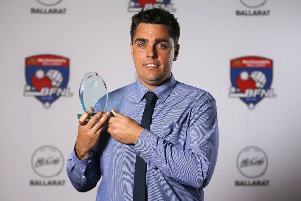 TOP COACH: Bacchus Marsh's coach Michael Saker was honoured to be voted in by his peers as the Ballarat Football Netball League's A grade coach of the year. Picture: Dylan Burns